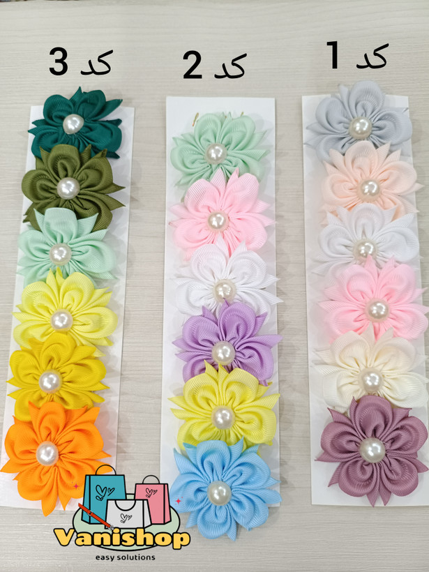 گیره مو گل مرواریدی بسته 6عددی