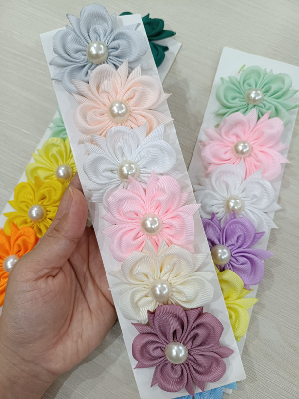 گیره مو گل مرواریدی بسته 6عددی