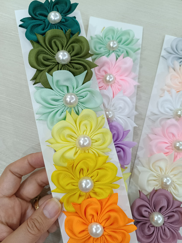گیره مو گل مرواریدی بسته 6عددی